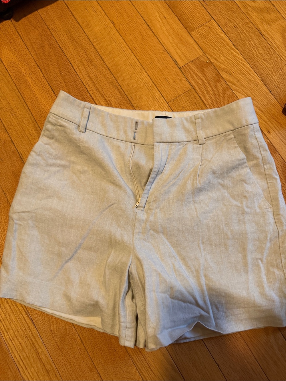 J. Crew Pale Blue High-Rise Linen-Blend Shorts - Picture 3 of 3
